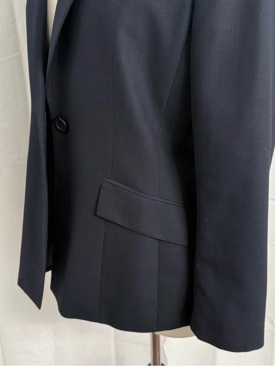Kasper Women's Long Sleeve Classic Structured Single Breasted Blazer, Navy Blue - Picture 3 of 8